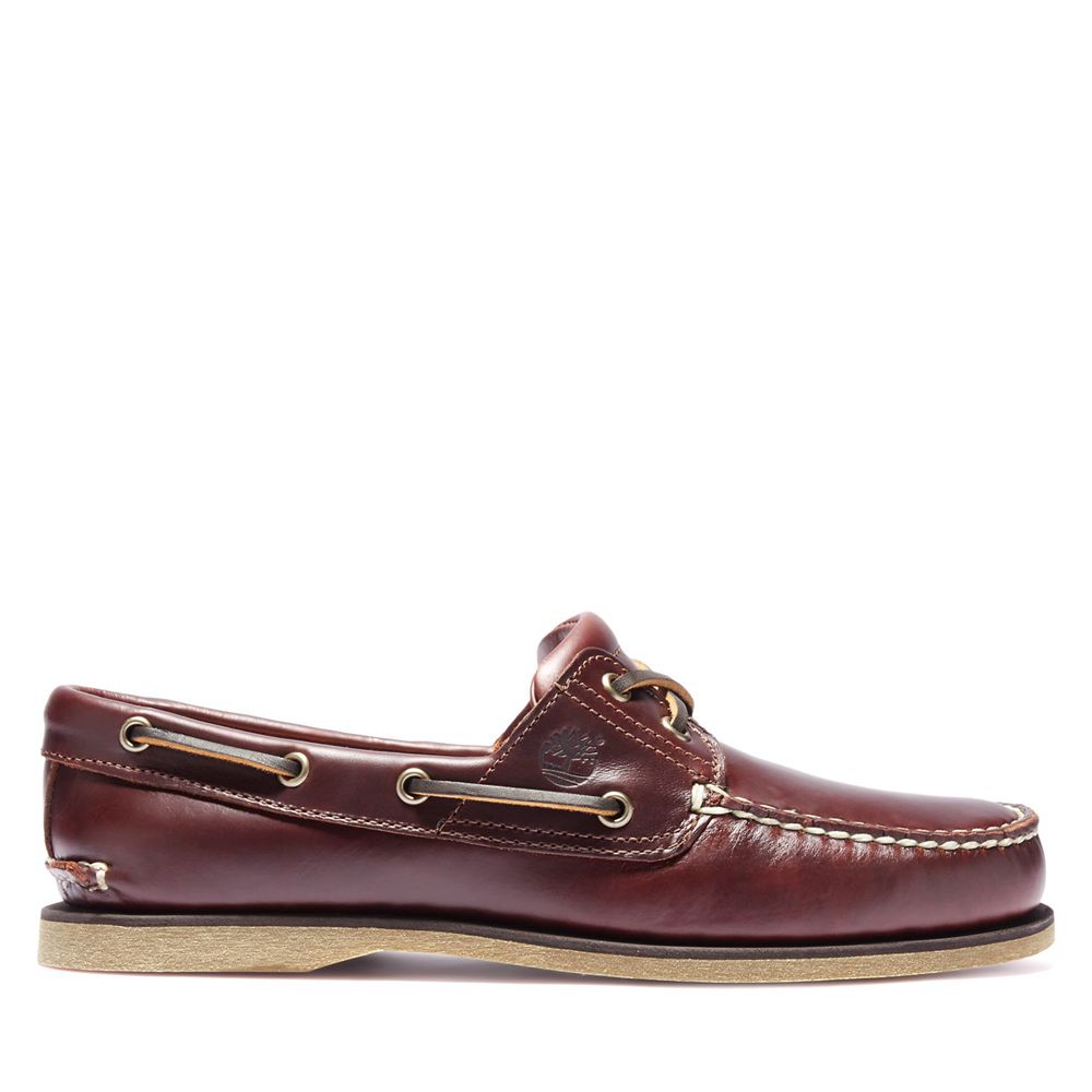 Timberland Mens Boat Shoes 2-Eye - Burgundy - India HQ8137204